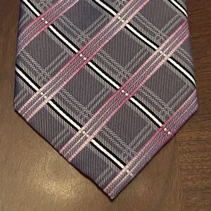 Pronto Uomo Gray Pink Hand Made 100% Silk Men’s Neck Tie Made In China